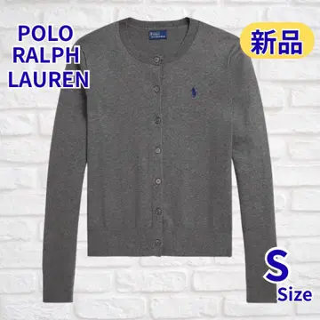 POLO RALPH LAUREN 그레이 코튼 크루넥 가디건 S 새상품