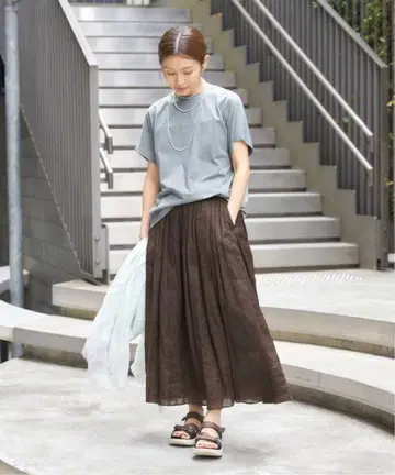 라미 턱 개더 스커트 34