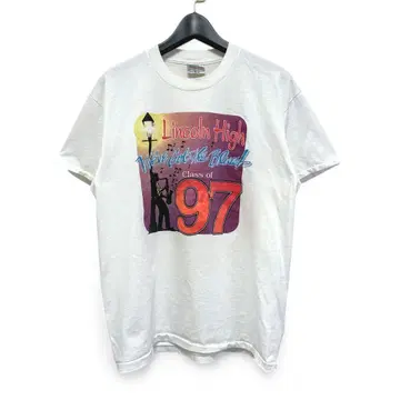 JAZZ 90s 아트 USA 싱글 스티치 화이트 티셔츠 192