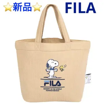 새상품 FILA x PEANUTS SNOOPY 콜라보 퀼트 누비 토트백