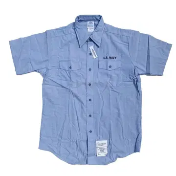 미군 U.S. NAVY 샴브레이 셔츠 XL 반팔 Deadstock