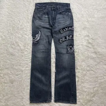 vintage 데님 플레어 데님 자수 데미지 그런지 y2k