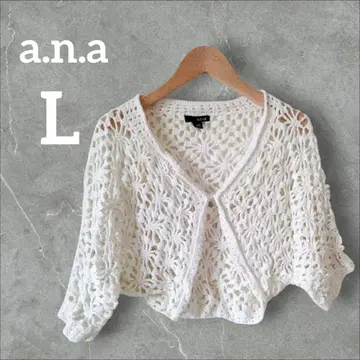 1점 한정 a.n.a 화이트 레이스 짜임 가디건 [ L ] 꽃무늬 볼레로