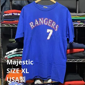 RANGERS majestic USA 제작 구제 의류 T셔츠 XL