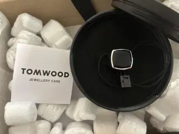 TOMWOOD 실버 스퀘어 반지 오닉스 60