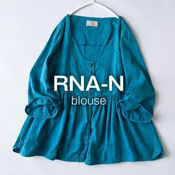 RNA 아르엔에이 코튼 셔츠 블라우스 넉넉한 긴팔 블루 S2