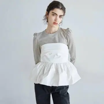 Searoomlynn Layered Balloon 숏 뷔스티에 화이트