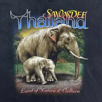 애니멀 T Thailand 태국 엘리펀트 코끼리 티셔츠 양면 동물