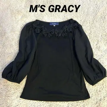 [ M'S GRACY ] 리본 디자인 티셔츠 퍼프 슬리브 40