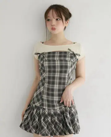 andmary Karen check mini dress