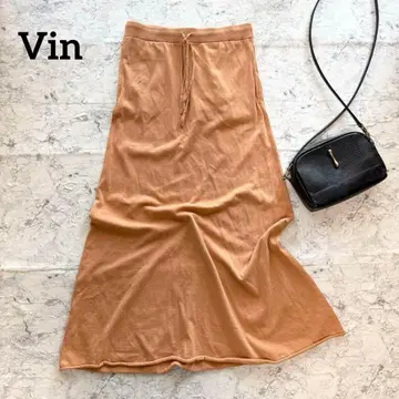 [ Vin ]  야마다야 니트 롱 플레어 스커트 예쁜 색 시원한 밴딩