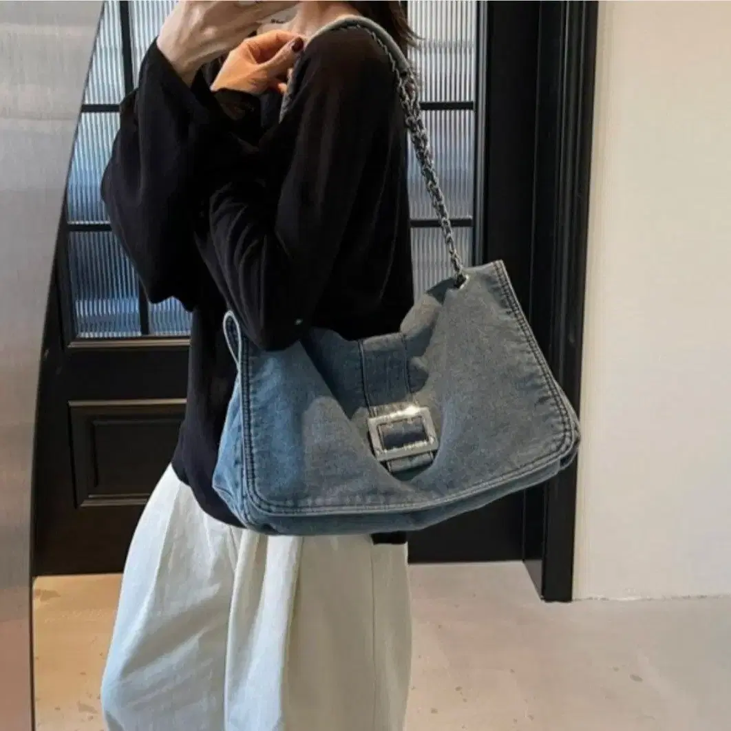 Casual Square Vintage Denim Shoulder Bag #숄더백,#데일리가방,#여자