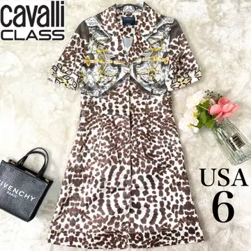 CLASS ROBERTO CAVALLI 고품질 셔츠 원피스 표범 무늬
