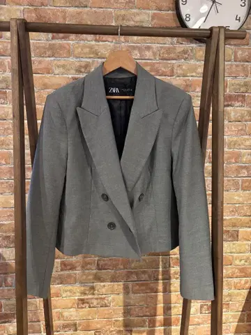 ZARA 그레이 더블 브레스트 자켓 L