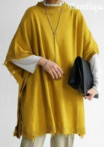 안티카 빅 니트 판초