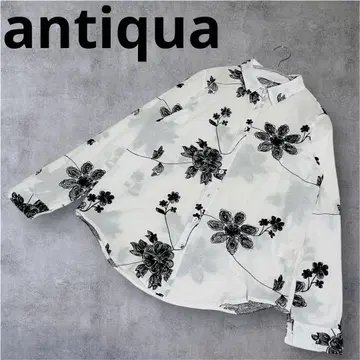 antiqua 자수 꽃무늬 셔츠 블라우스 상의 긴팔 면 100