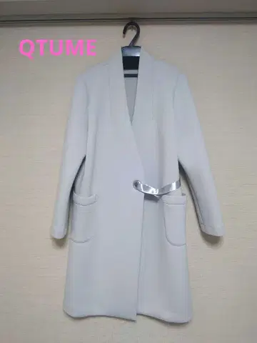 QTUME 라이트 그레이 롱 코트