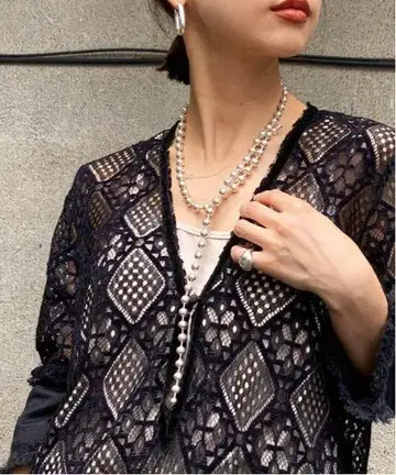 ameri BALL CHAIN ONE ROUND NECKLACE