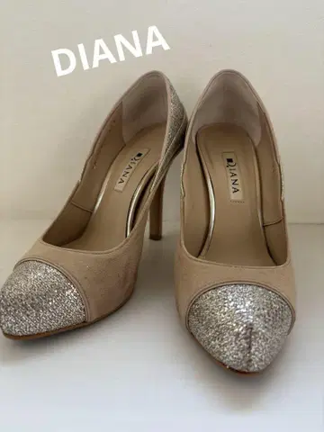 DIANA 베이지 실버 하이힐 펌프스 23.5