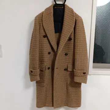 THE GIGI 베이지 더블 브레스트 체스터 코트