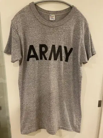 트리코 태그 Champion ARMY 티셔츠 S 헤더 그레이 USA제