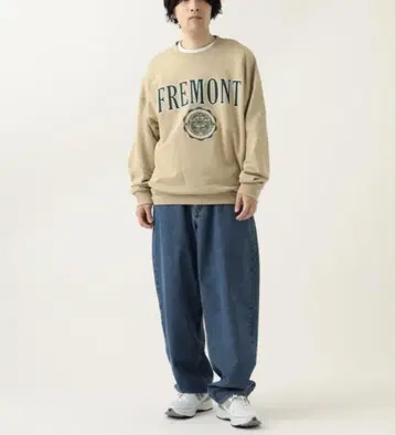 BEAMS HEART 빅 맨투맨 레트로 레터드 칼리지 모티브 M