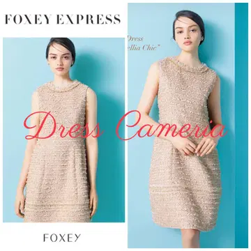 FOXEY 폭시 화려한 트위드 드레스 CAMERIA CHRC 핑크