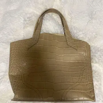 FURLA 베이지 크로커다일풍 핸드백