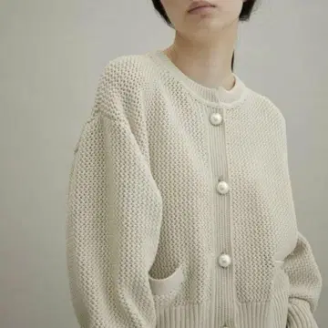 ADAM ET ROPE 패턴 니트 가디건 F 베이지