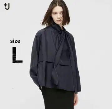 유니클로 UNIQLO +J 질 샌더 실크 100% 블라우스 L 블랙