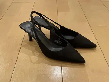 블랙 슬링백 뮬 약 6cm 힐 37