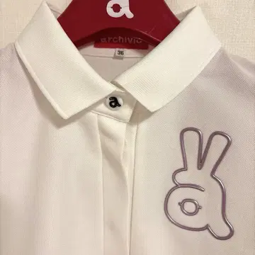 알치비오 토끼 로고 긴팔 피케 셔츠 36 화이트