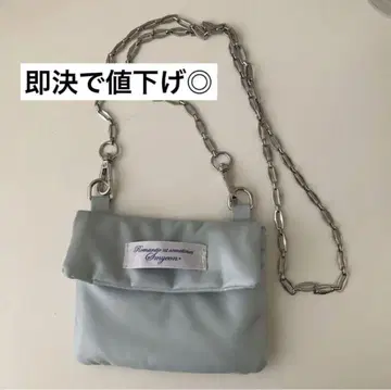 smyeon 스미 체인 컴팩트 립 파우치 라이트 블루 스카이블루