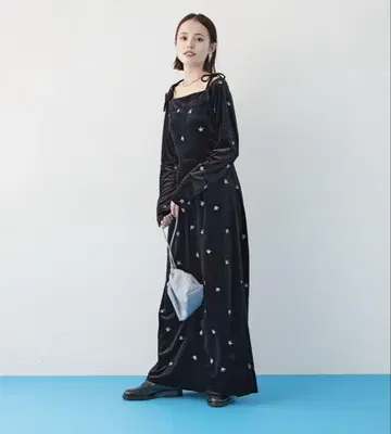 mystic 플라워 벨로아 원피스