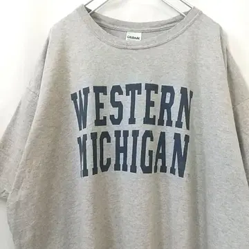 길단 WESTERN MICHIGAN T셔츠 그레이 2XL 해외 구제 의류
