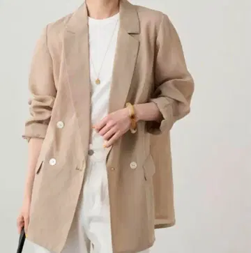 라운지드레스 LOUNGEDRESS 린넨 라이크 시어 자켓, b
