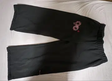 9090Logo Sweat Pants Black Pink Leopard