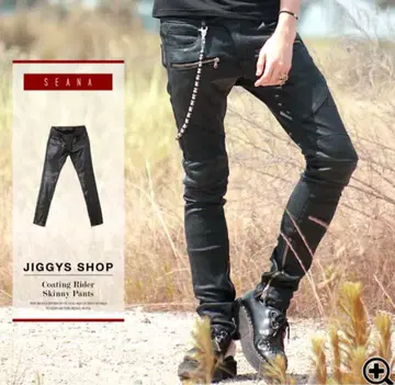 SEANA 코팅 가죽 느낌 바이커 스키니 팬츠 CIVARIZE