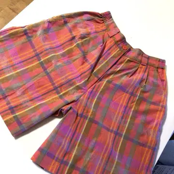 Munsingwear 올 패턴 체크 하프 팬츠 멀티 L 여성용