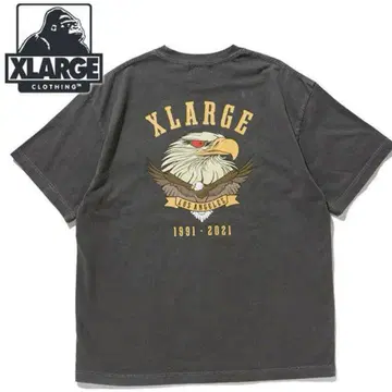 XLARGE 이글 디자인 티셔츠 그레이 블랙 L