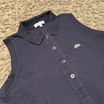 LACOSTE 라코스테 슬리브리스 폴로 원피스 사이즈 40 블랙