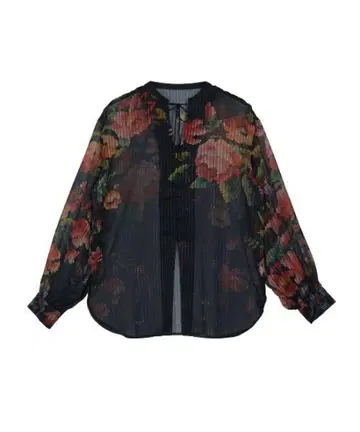아메리 JACQUARD FLOWER PATTERN SHEER BLOUSE