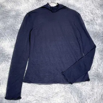 ZARA [XS] 시어 긴팔 티셔츠 다크 네이비 작은 사이즈 여성용