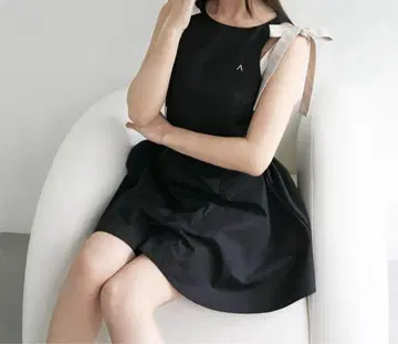 andmary Jozy 리본 플레어 미니 드레스