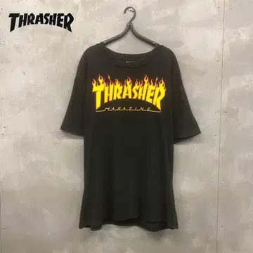 THRASHER 파이어 로고 티셔츠 트레셔 불꽃