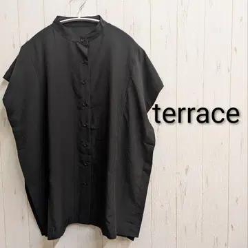 terrace 테라스 스퀘어 밴드 카라 셔츠 블랙