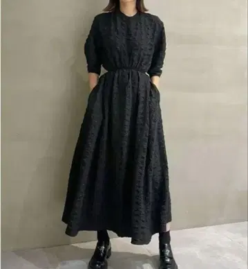 르쉘블루 블랙 롱 원피스