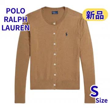 POLO RALPH LAUREN 브라운 코튼 크루넥 가디건 S 새상품