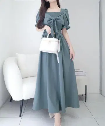 mily bilet 빅 리본 셔링 원피스