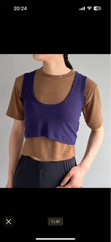 [ pasterip ] stretch tee & over tank set